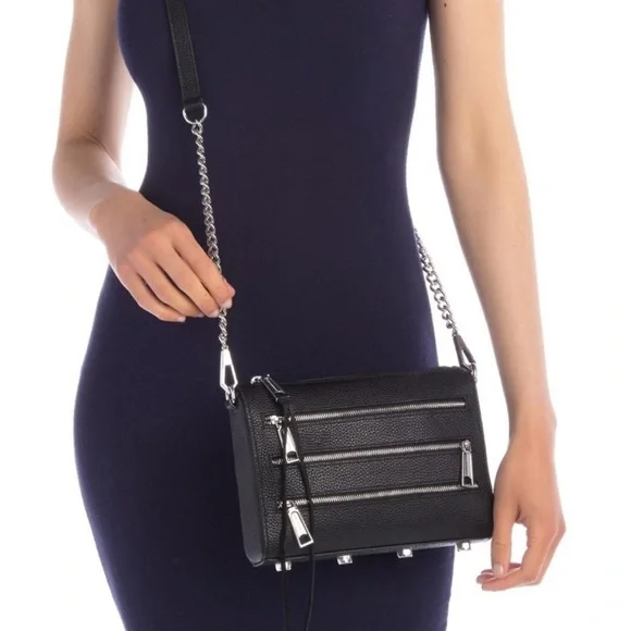 Rebecca Minkoff Beautiful!!! Mini Zip Rocker Leather Crossbody Bag - Picture 9 of 9